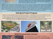 snapshot of mwc newsletter with City logo, calendar of events and story headlines
