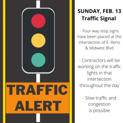 traffic alert construction work e reno and midwest blvd