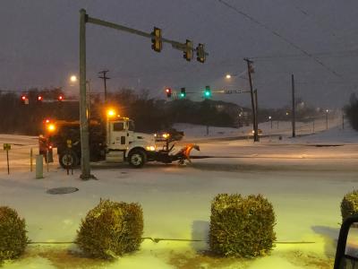 Midwest City Plow Truck Works in the Snow