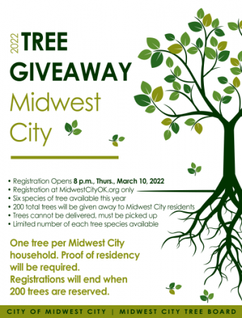 Midwest City 2022 Tree Giveaway Flyer