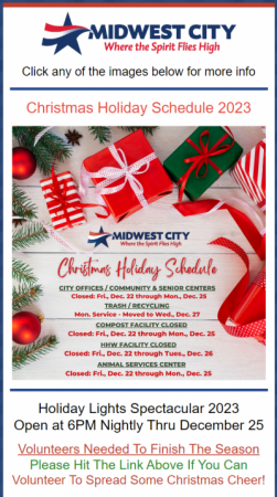December 2023 Christmas Holiday Newsletter