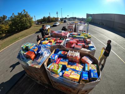 Truck loaded with donated food during 2021 Drive