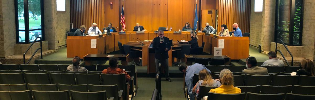 Photo of City Council Meeting in the Council Chambers