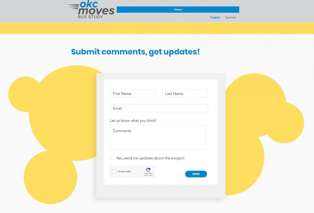 Online feedback form for the OKC MOVES, visit OKCMOVES.ORG to complete the form