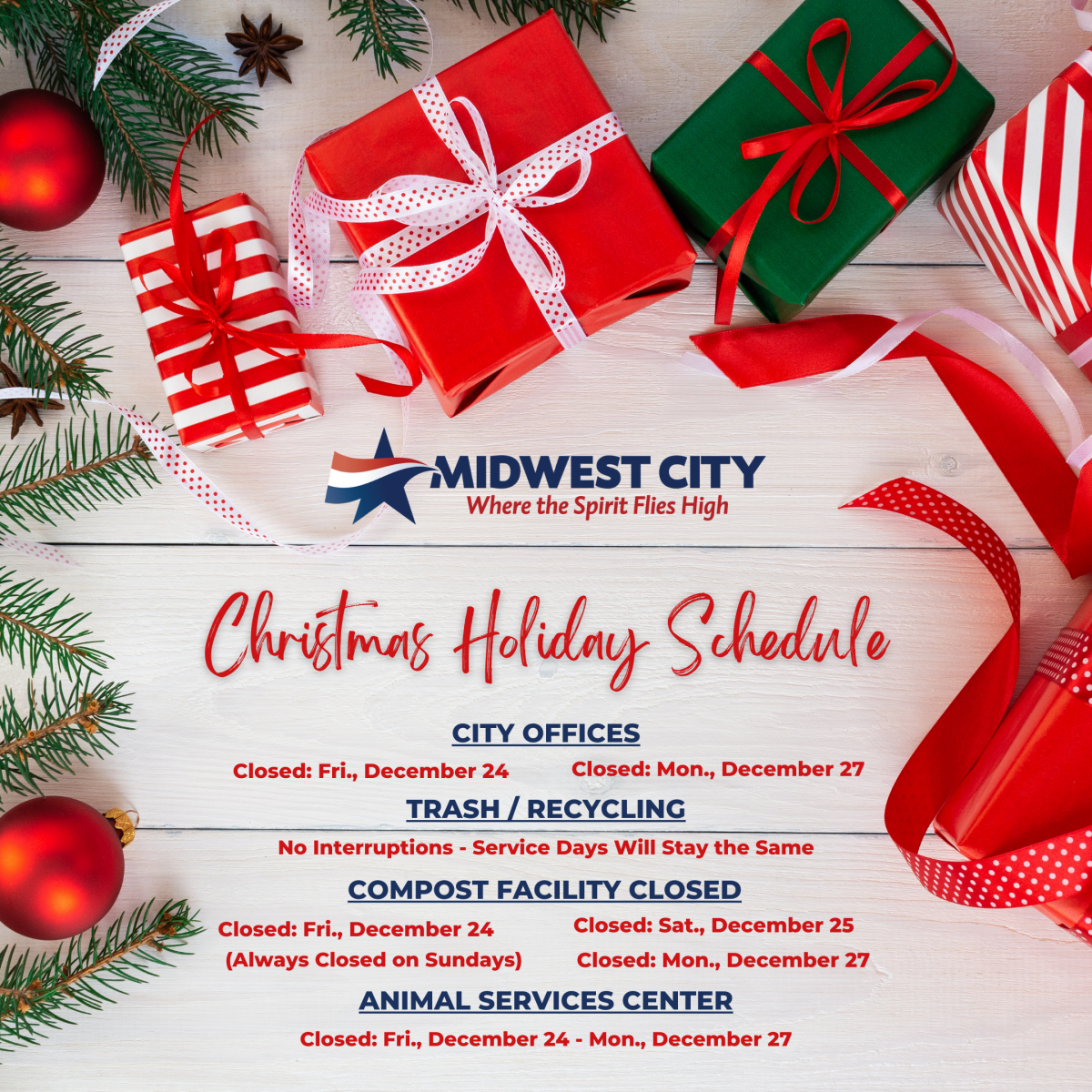 Midwest City Christmas Holiday Schedule